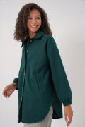 0674 Cepli Oversize Gömlek - Y.Zümrüt resmi